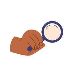 Hand Holding Magnifying Glass Lens Icon