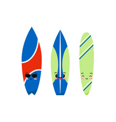 Surfboard Emoji Set Isolated On White Background