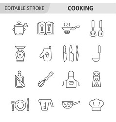 Cooking Line Icon Set