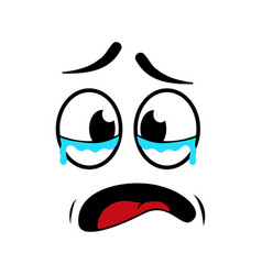 Face Cry Icon Of Sad Or Cry Emoji Cartoon