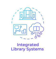 Integrated Library Systems Blue Gradient Concept