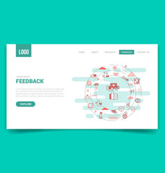 Feedback Concept With Circle Icon For Website