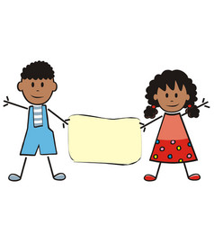 African Kids Banner Blank