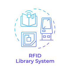 Rfid Library System Blue Gradient Concept Icon