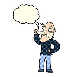 Cartoon Old Man Laying Down Rules With Thought