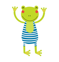 Cute Frog In A Swimsuit Cartoon Character