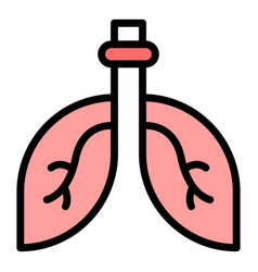 Vaccine Lungs Icon Flat