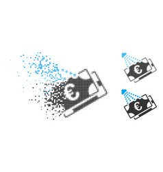 Dissolved Pixel Halftone Euro Money Laundry Icon