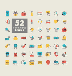 E-commerce Set Icons Shopping And Online Graph