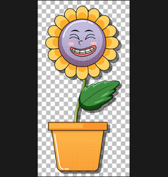 Flower Cartoon Character In Pot