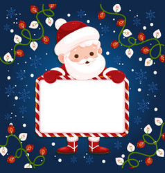 Christmas Santa Claus Holding Blank Banner Design