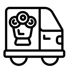 Flower Delivery Van Outline Icon