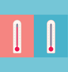 Thermometers Measuring Heat And Cold Cartoon