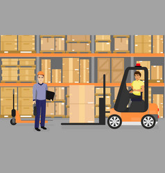 Logistics and warehouse concept Royalty Free Vector Image