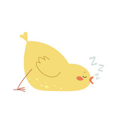 Lazy Funny Chick Sleeping Flat Icon