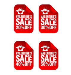 Valentines Day Sale Red Stickers Set 20 30 40 50