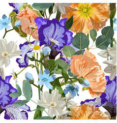 Spring Flowers Narcissus Iris Flowers Pattern