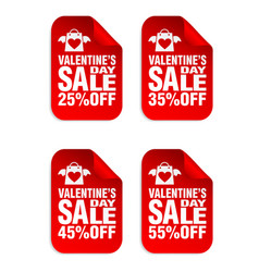 Valentines Day Sale Red Stickers 25 35 45 55