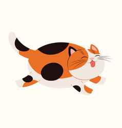 Cute Cartoon Cat Running Vietnamese Zodiac Sign