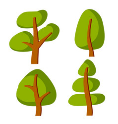 Set Of Trees For Summer Nature