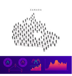 Canadian People Icon Map Detailed Silhouette