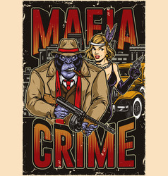 Criminal Poster With Gorilla And Casino Girl