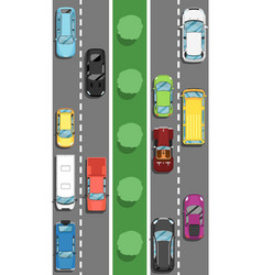 Highway Traffic In Rush Hour Poster In Flat Style