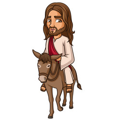 Jesus Christ On A Donkey Cartoon Clip Art