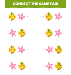 Education Game For Children Connect The Same