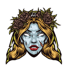 Spooky Zombie Bride Head