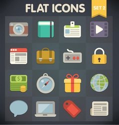 Universal flat icons set for web and mobile app Vector Image