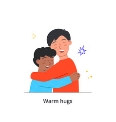 Warm Hugs Between Parents And Children Concept