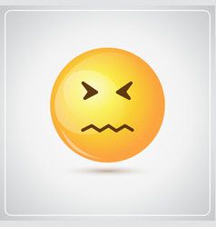 Yellow cartoon face sad negative people emotion Vector Image