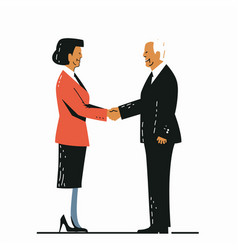 Adult Man Woman Shaking Hands Business Meeting