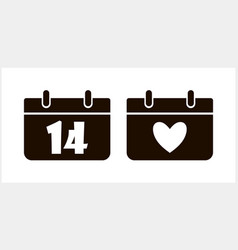 Calendar Love Icon Isolated Stencil Clipart