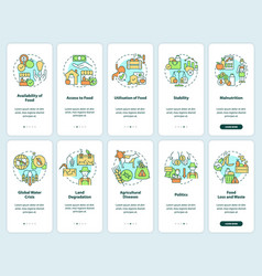 Food Security Onboarding Mobile App Screen Set