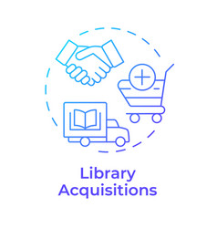 Library Acquisitions Blue Gradient Concept Icon