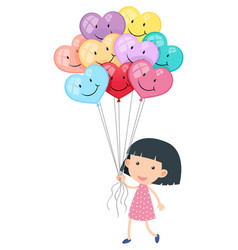 A Girl Holding Pastel Heart Balloons