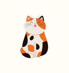 Cute Cartoon Cat Sitting Vietnamese Zodiac Sign