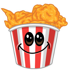 Fried Chicken Bucket Cartoon Character Design