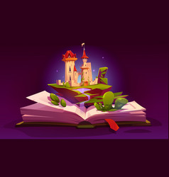 Open Book With Fairy Tale Castle On Pages