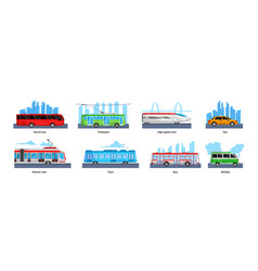 Public Transport Design Concept Set Landscapes