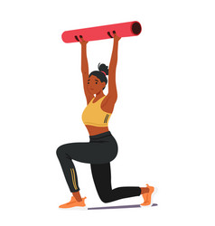 Woman Character Doing Fitness Exercises Or Pilates