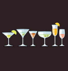 Group Of Cocktail Glasses