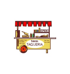 Taco Stand Taqueria Stand Woodcut