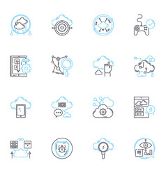 Virtual Transformation Linear Icons Set