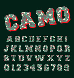 Camo Alphabet Font Template Letters And Numbers