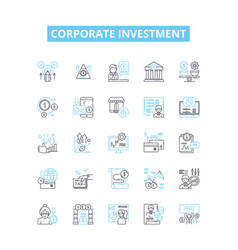 Corporate Investment Line Icons Set