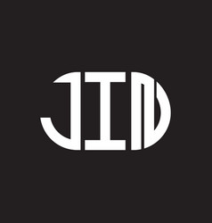 Jin Letter Logo Design On Black Background