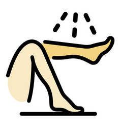 Leg Laser Hair Removal Icon Color Outline